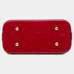 Pre Owned Louis Vuitton Red Monogram Vernis Alma BB
