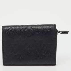 Pre Owned Louis Vuitton Black Monogram Empreinte Leather Victorine Wallet