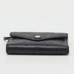 Pre Owned Louis Vuitton Black Monogram Empreinte Leather Victorine Wallet