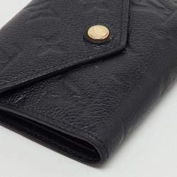Pre Owned Louis Vuitton Black Monogram Empreinte Leather Victorine Wallet