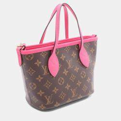 Pre Owned Louis Vuitton Neverfull Inside Out Bb Tote Bag  Coated Canvas And Leather  Monogram  Brown Pink