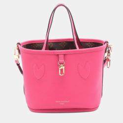Pre Owned Louis Vuitton Neverfull Inside Out Bb Tote Bag  Coated Canvas And Leather  Monogram  Brown Pink