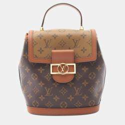 Pre Owned Louis Vuitton Dauphine Backpack  Pvc-Coated Canvas And Leather  Monogram Reverse  Brown