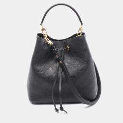 Pre Owned Louis Vuitton Neonoe Handbag  Leather Monogram Empreinte  Black