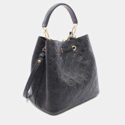 Pre Owned Louis Vuitton Neonoe Handbag  Leather Monogram Empreinte  Black