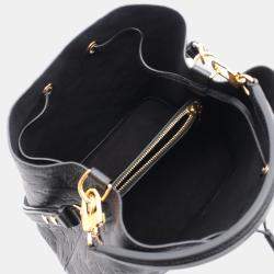 Pre Owned Louis Vuitton Neonoe Handbag  Leather Monogram Empreinte  Black