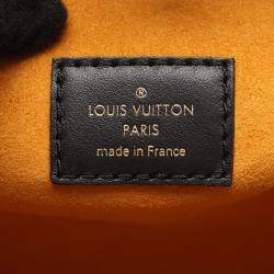 Pre Owned Louis Vuitton On My Side Mm Handbag  Monogram Tufted Leather  Black