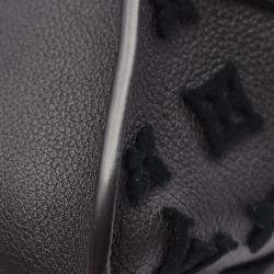 Pre Owned Louis Vuitton On My Side Mm Handbag  Monogram Tufted Leather  Black
