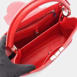 Pre Owned Louis Vuitton Capucines Parnassus Red Leather PM Handbag