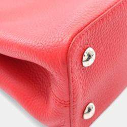 Pre Owned Louis Vuitton Capucines Parnassus Red Leather PM Handbag