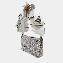 Pre Owned Louis Vuitton Petite Malle Shoulder Bag  Dalmatian Nether Feather  Black