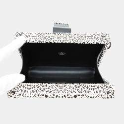 Pre Owned Louis Vuitton Petite Malle Shoulder Bag  Dalmatian Nether Feather  Black