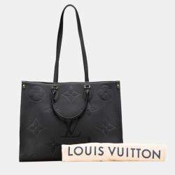 Pre Owned Louis Vuitton Monogram Empreinte On The Go Gm Tote Bag  2-Way    Noir Black Leather