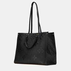 Pre Owned Louis Vuitton Monogram Empreinte On The Go Gm Tote Bag  2-Way    Noir Black Leather