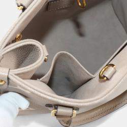 Pre Owned Louis Vuitton Two-Tone Monogram Empreinte On-The-Go Pm 2-Way Tote Tourterelle Creme