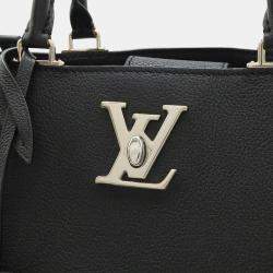 Pre Owned Louis Vuitton Lock Me Day Handbag  Tote Bag  Shoulder Leather  Noir  Black