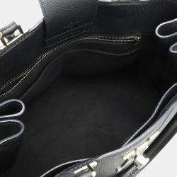 Pre Owned Louis Vuitton Lock Me Day Handbag  Tote Bag  Shoulder Leather  Noir  Black