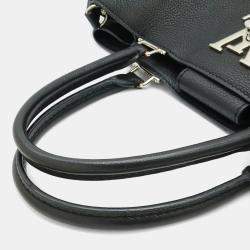 Pre Owned Louis Vuitton Lock Me Day Handbag  Tote Bag  Shoulder Leather  Noir  Black