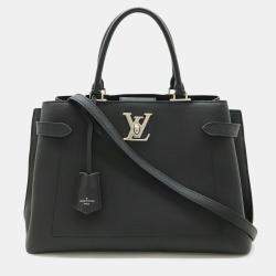 Pre Owned Louis Vuitton Lock Me Day Handbag  Tote Bag  Shoulder Leather  Noir  Black