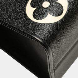 Pre Owned Louis Vuitton Two-Tone Monogram Empreinte On-The-Go Mm Tote Bag Black/Beige Leather