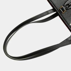 Pre Owned Louis Vuitton Two-Tone Monogram Empreinte On-The-Go Mm Tote Bag Black/Beige Leather