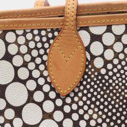 Pre Owned Louis Vuitton Neverfull Mm Tote Bag  Coated Canvas-Coated Canvas And Leather  Monogram Wave  White/Brown
