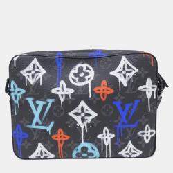 Pre Owned Louis Vuitton Monogram Eclipse (Lv Graffiti) Trio Messenger Shoulder Bag