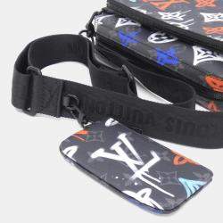 Pre Owned Louis Vuitton Monogram Eclipse (Lv Graffiti) Trio Messenger Shoulder Bag