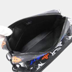 Pre Owned Louis Vuitton Monogram Eclipse (Lv Graffiti) Trio Messenger Shoulder Bag