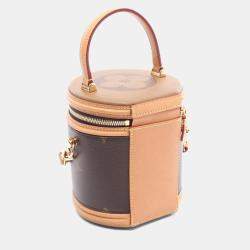 Pre Owned Louis Vuitton Cannes Handbag  Coated Canvas And Leather  Monogram Giant Reverse  Brown Multicolor