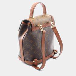 Pre Owned Louis Vuitton Dauphine Backpack  Pvc-Coated Canvas And Leather  Monogram Reverse  Brown