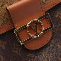 Pre Owned Louis Vuitton Dauphine Backpack  Pvc-Coated Canvas And Leather  Monogram Reverse  Brown