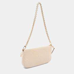 Pre Owned Louis Vuitton Multi Pochette Accessoires Shoulder Bag In Monogram Empreinte Leather  Ivory
