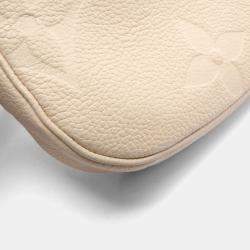 Pre Owned Louis Vuitton Multi Pochette Accessoires Shoulder Bag In Monogram Empreinte Leather  Ivory