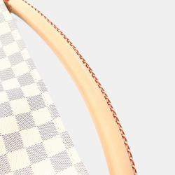 Pre Owned Louis Vuitton Artsy Mm Shoulder Bag  Coated Canvas And Leather  Damier Azur  White