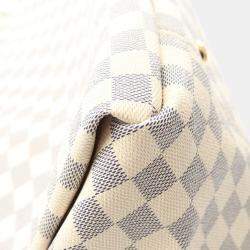 Pre Owned Louis Vuitton Artsy Mm Shoulder Bag  Coated Canvas And Leather  Damier Azur  White