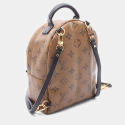 Pre Owned Louis Vuitton Palm Springs Mini Backpack  Coated Canvas And Leather  Monogram Reverse  Brown