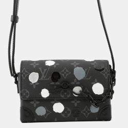 Pre Owned Louis Vuitton Monogram Eclipse Shoulder Bag With Lv X Yk Steamer Wearable Wallet Black