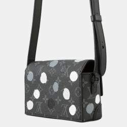 Pre Owned Louis Vuitton Monogram Eclipse Shoulder Bag With Lv X Yk Steamer Wearable Wallet Black