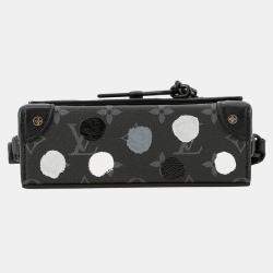 Pre Owned Louis Vuitton Monogram Eclipse Shoulder Bag With Lv X Yk Steamer Wearable Wallet Black