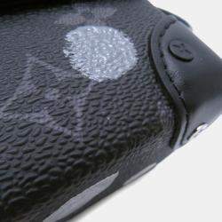 Pre Owned Louis Vuitton Monogram Eclipse Shoulder Bag With Lv X Yk Steamer Wearable Wallet Black