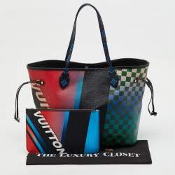 Pre Owned Louis Vuitton Limited Edition Damier Canvas Race Neverfull MM Bag