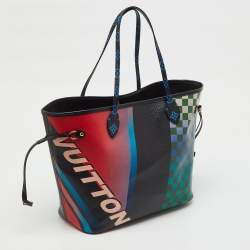 Pre Owned Louis Vuitton Limited Edition Damier Canvas Race Neverfull MM Bag