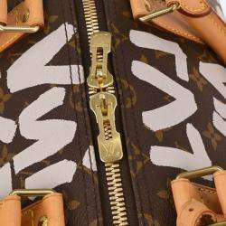 Pre Owned Louis Vuitton White Monogram Graffiti Keepall 50 Duffle Bag
