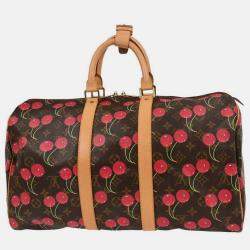 Pre Owned Louis Vuitton Monogram Cherry Keepall 45 Duffle Handbag