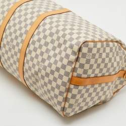 Pre Owned Louis Vuitton Damier Azur Canvas Keepall Bandoulière 55 Bag