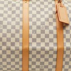 Pre Owned Louis Vuitton Damier Azur Canvas Keepall Bandoulière 55 Bag