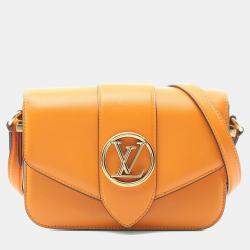مملوكة مسبقًا Louis Vuitton Pont 9 Orange Leather Crossbody Bag