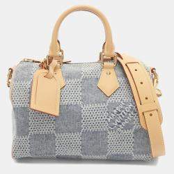 Pre Owned Louis Vuitton Speedy Bandouliere 25 3D Damier Giant Denim Bag 