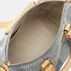 Pre Owned Louis Vuitton Speedy Bandouliere 25 3D Damier Giant Denim Bag 